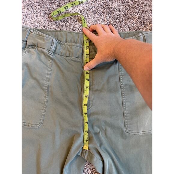 Coldwater Creek Size 18 Green Chino Pants Hidden Stretch Waist Embroidered - Picture 6 of 9